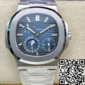 Replica Patek Philippe Nautilus 5712/1A-001 40MM 1:1 Best Edition PPF Factory Dark Blue Dial Stainless Steel Strap
