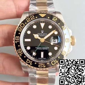 Replica Rolex GMT-Master II 116713LN Noob Factory Men Watches 1:1 Best Edition Swiss ETA3186 Gold Wrapped