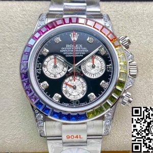 Replica Rolex Daytona Cosmograph 116599 RBOW 1:1 Best Edition JH Factory Black Dial