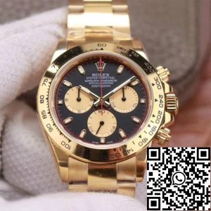 Replica Rolex Daytona M116508-0009 1:1 Best Edition Noob Factory Black Dial Swiss ETA4130