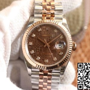 Replica Rolex Datejust M126231-0025 1:1 Best Edition EW Factory Rose Gold Chocolate Color Dial