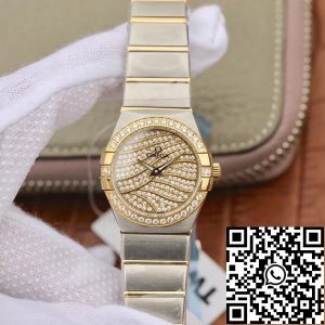 Replica Omega Constellation Quartz Ladies 18K Yellow Gold Diamond Dial TW Factory 1:1 Best Edition Swiss Eta Quartz 1376