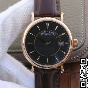 Replica Patek Philippe Calatrava 1:1 Best Edition ZF Factory Rose Gold Leather Strap