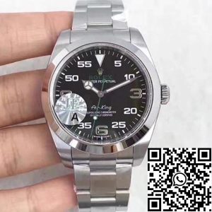 Replica Rolex Air-King 116900 JF Factory 1:1 Best Edition Swiss ETA3131 Black Dial