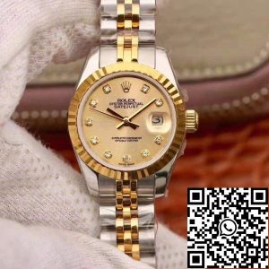 Replica Rolex Lady Datejust 28MM 1:1 Best Edition Swiss Original Imported NH05 Movement 18K Gold Dial