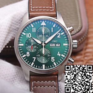Replica IWC Pilot Chronograph IW377726 1:1 Best Edition ZF Factory Green Dial Swiss ETA7750