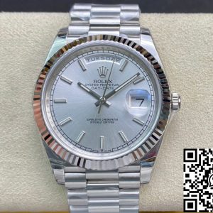 Replica Rolex Day Date 40MM 1:1 Best Edition EW Factory Silver Dial