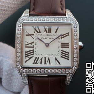 Replica Cartier Santos WH100651 1:1 Best Edition V6 Factory Diamond White Dial