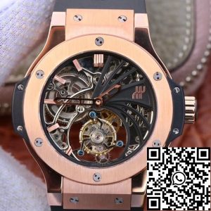 Replica Hublot Big Bang hollow tourbillon 1:1 Best Edition Swiss Seagull hand-winding tourbillon movement 18K Rose Gold