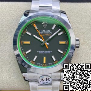 Replica Rolex Milgauss 116400GV AR Factory 1:1 Best Edition Swiss ETA3131 Black Dial