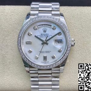 Replica Rolex Day Date 128396TBR-0005 1:1 Best Edition EW Factory Fritillary Dial