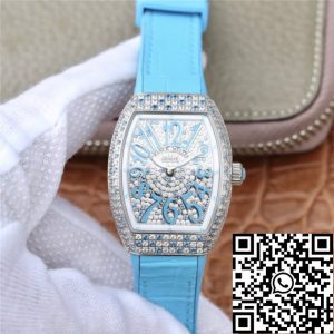 Replica Franck Muller Ladies Collection V 32 SC AT FO D CD (BL) 1:1 Best Edition ABF Factory Diamond-set Dial