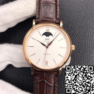 Replica IWC Portofino Moon Phase IW459401 1:1 Best Edition MKS Factory Rose Gold White Dial