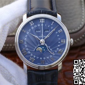 Replica Blancpain Villeret 6654-1529-55B 1:1 Best Edition OM Factory V2 Blue Dial