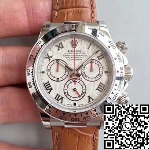 Replica Rolex Daytona Cosmograph 116520 JH Factory 1:1 Best Edition Swiss ETA4130 Brown Leather Strap