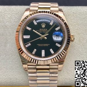 Replica Rolex Day Date 228238a 1:1 Best Edition EW Factory V2 Black Dial