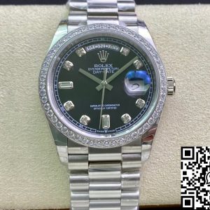 Replica Rolex Day Date 118346 36MM 1:1 Best Edition EW Factory Black Dial