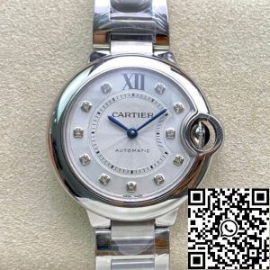 Replica Ballon Bleu De Cartier WE902074 33MM 1:1 Best Edition V6 Factory White Dial