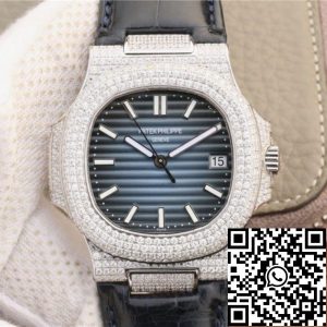 Replica Patek Philippe Nautilus 5719/1G-001 KM Factory 1:1 Best Edition Swiss ETA324 Blue Dial