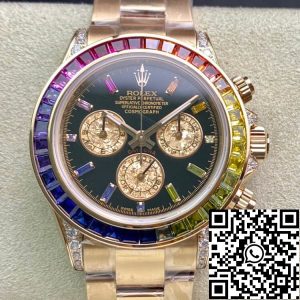 Replica Rolex Daytona 116595 RBOW 1:1 Best Edition TW Factory Rose Gold Black Dial