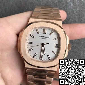Replica Patek Philippe Nautilus 5711/1R-001 1:1 Best Edition PPF Factory V4 Rose Gold White Dial Swiss ETA324