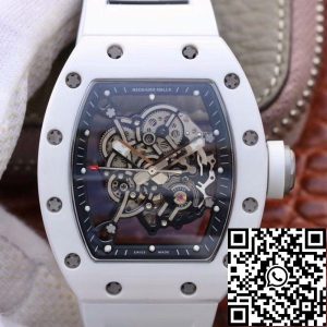 Replica Richard Mille RM055 KV Factory 1:1 Best Edition Swiss ETA8215 White Strap