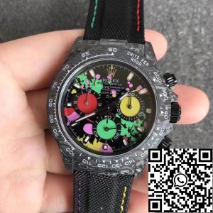 Replica Rolex Daytona Cosmograph Carbon Fiber Diw Customized Version 1:1 Best Edition Noob Factory Color Dial