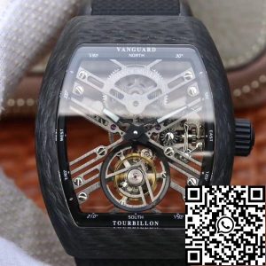 Replica Franck Muller V45 T SQT Men Watches 1:1 Best Edition Swiss Tourbillon Skeleton Dial