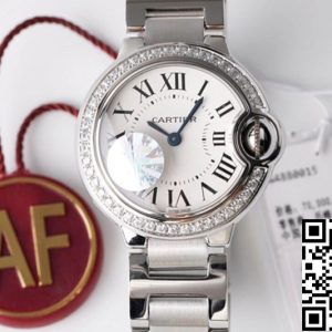 Replica Ballon Bleu De Cartier 28MM W4BB0015 1:1 Best Edition AF Factory White Dial