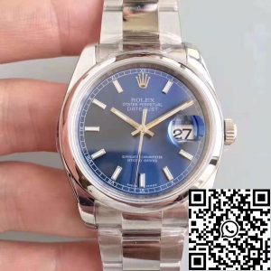 Replica Rolex Datejust II 36mm 116200 AR Factory Blue Dial 1:1 Best Edition Swiss ETA3135