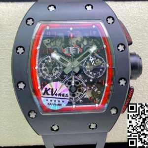 Replica Richard Mille RM011 1:1 Best Edition KV Factory Ceramic Black Strap