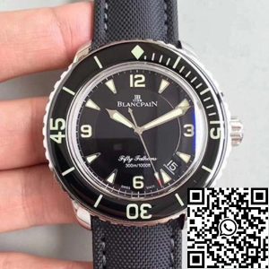 Replica Blancpain Fifty Fathoms 5015-1130-52 ZF Factory 1:1 Best Edition Swiss ETA2836-2 Black Sail-canvas Strap