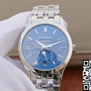Replica Patek Philippe Complications 5396/1G-001 1:1 Best Edition KM Factory White Gold Blue Dial
