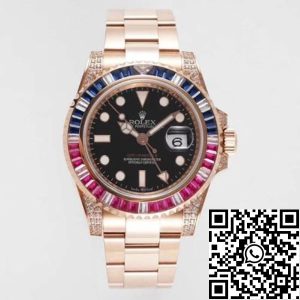 Replica Rolex GMT Master II 116759 SAru 1:1 Best Edition ROF Factory Rose Gold Swiss ETA2836