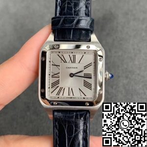 Replica Cartier Santos WSSA0023 Ladies 1:1 Best Edition Blue Cowhide Strap