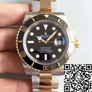 Replica Rolex Submariner Date 116613LN Noob Factory Black Dial 1:1 Best Edition Swiss ETA3135 Gold Wrapped