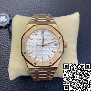 Replica Audemars Piguet Royal Oak 15500 1:1 Best Edition ZF Factory Rose Gold White Dial