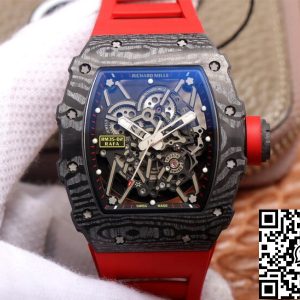 Replica Richard Mille RM35-02 1:1 Best Edition ZF Factory Red Rubber Strap
