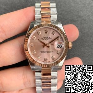 Replica Rolex Datejust M278271-0023 1:1 Best Edition GS Factory Rose Gold Dial