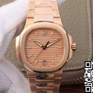Replica Patek Philippe Nautilus Ladies 7118-1R-010 1:1 Best Edition PF Factory Rose Gold
