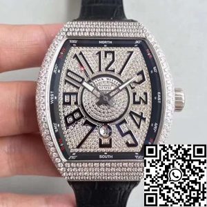 Replica Franck Muller Vanguard V45 SC DT 1:1 Best Edition Swiss ETA2824-2 Diamonds Dial