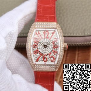 Replica Franck Muller Vanguard Ladies 1:1 Best Edition ABF Factory Red Strap