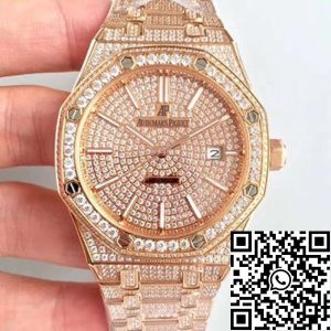 Replica Audemars Piguet Royal Oak 1:1 Best Edition Swiss ETA3120 Rose Gold Diamond Dial