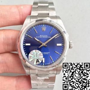 Replica Rolex Oyster Perpetual 39mm 114300 JF Factory 1:1 Best Edition Swiss ETA3132 Blue Dial