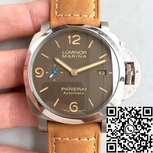 Replica Panerai Luminor PAM1351 ZF Factory Men Watches 1:1 Best Edition Swiss ETA P9010 Brown Leather Strap