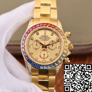 Replica Rolex Daytona Cosmograph Rainbow 116598RBOW BL Factory 1:1 Best Edition Swiss ETA4130 Stainless Steel Bracelet