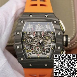 Replica Richard Mille RM11-03 1:1 Best Edition KV Factory Carbon Fiber Orange Strap