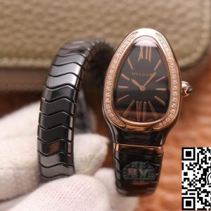 Replica Bvlgari Serpenti 102532 1:1 Best Edition BV Factory Diamond Black Dial