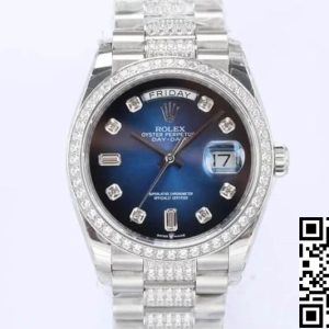Replica Rolex Day Date M128349RBR-0016 1:1 Best Edition EW Factory Blue Dial