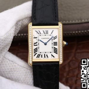 Replica Cartier Tank Ladies 1:1 Best Edition K11 Factory Yellow Gold Diamond